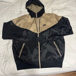 Nike Men's Black and Tan Windbreaker Jacket